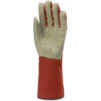 Euro protection Kesztyű vinyllel impregnált pamut tenyér gumis kézhát szürke/piros 8
