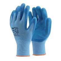 Top Védőkesztyű latex mártott poliészter csúszásmentes TOP JACK, kék, L