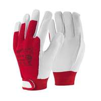 Top Védőkesztyű kecskebőr pamut kézhát gumírozott TOP GOVE, sötétkék/fehér, 8