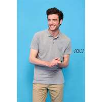 Sols Póló Sols Spring II galléros férfi férfi (100%pamut 210g/m2) ash, S
