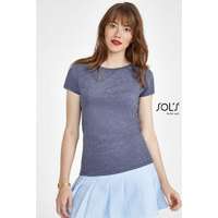 Sols Póló Sols Mixed női kerek nyakrész női, heather navy, XL