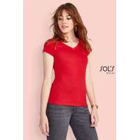 Sols Póló Sols Moon női v-nyakú női (100%pamut 150g/m2) dark grey, XL