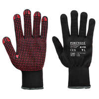 Portwest Portwest A110 Nylon PVC pontozott védőkesztyű (fekete/piros) (6/XS)