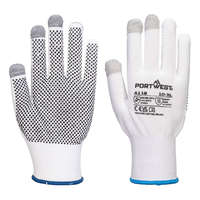 Portwest Portwest A118 Grip 13 PVC Pöttyös Érintőképernyős Védőkesztyű (fehér/szürke, 10/XL)