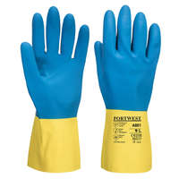 Portwest Portwest A801 Duplán Mártott Latex Védőkesztyű (kék/sárga, 10/XL)