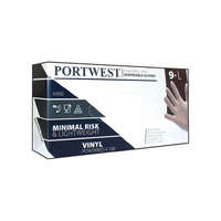 Portwest Portwest A900 Vinyl egyszerhasználatos kesztyű (púderezett, víztiszta, 8/M)