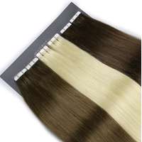  Ragasztócsíkos 100% humán póthaj - Tape hair - 40 gr 40-50 cm fekete