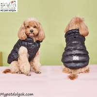 Vízálló bélelt kutya pehely kabát -fekete - M