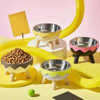 Nunbell Magasított lábas kisállat tál 3 az 1-ben - Tojás mintájú