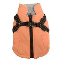 Nunbell Vízálló bélelt kutyakabát beépített hámmal - Narancs - XXL