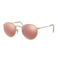 Ray-Ban Ray-Ban RB3447 112/Z2 ROUND METAL MATTE GOLD BROWN MIRROR PINK napszemüveg