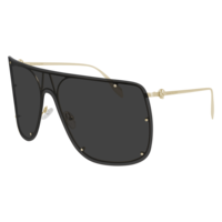 Alexander McQueen Alexander McQueen AM0313S 001 Shiny Light Gold Solid Grey Cylindrical Mask napszemüveg (utolsó darab)