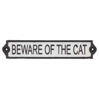 Esschert Design Öntöttvas 'Beware of the cat' tábla, 25 cm