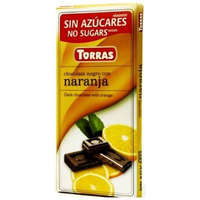 Torras Narancsos étcsokoládé maltitollal 75g
