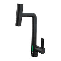 AUSTLER Austler FH-3428E-5 mosogató smart csaptelep - kihúzható multifunkciós fej - vízhőfok kijelző (fekete)