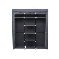 Songmics Szövet ruhásszekrény / mobil gardrób - 150 x 175 cm (sötétszürke)