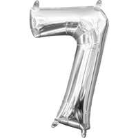 KORREKT WEB Ezüst Silver mini szám fólia lufi 7-es 40 cm