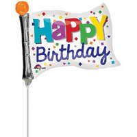 KORREKT WEB Happy Birthday zászló mini fólia lufi 25 cm (WP)