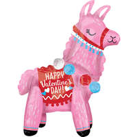 KORREKT WEB Happy Valentine&#039;s Day Llama, Láma Fólia lufi 55 cm