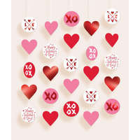 KORREKT WEB Happy Valentine's Day Heart függő dekoráció 5 db-os szett