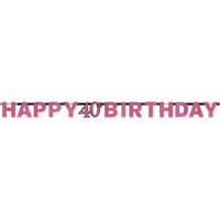 KORREKT WEB Happy Birthday Pink 40 hologrammos felirat 213 cm