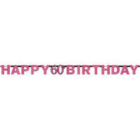 KORREKT WEB Happy Birthday Pink 60 hologrammos felirat 213 cm