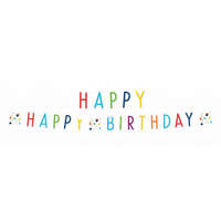 KORREKT WEB Konfettis Colorful Happy Birthday felirat 180 cm