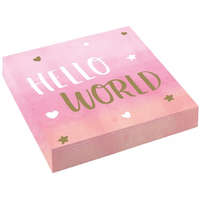 KORREKT WEB Baby Girl Hello World szalvéta 16 db-os 33x33 cm