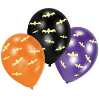 KORREKT WEB Halloween Bats sötétben világító léggömb, lufi 6 db-os 11 inch (27,5 cm)