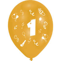 KORREKT WEB Happy Birthday 1 Ribbon léggömb, lufi 8 db-os 10 inch (25,4cm)