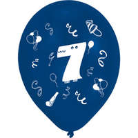 KORREKT WEB Happy Birthday 7 Ribbon léggömb, lufi 8 db-os 10 inch (25,4cm)