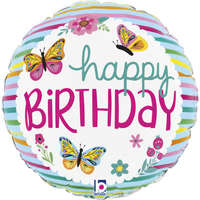KORREKT WEB Happy Birthday Butterflies mini fólia lufi 19 cm (WP)