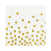 KORREKT WEB Gold Dots White, Pöttyös szalvéta 12 db-os 33x33 cm