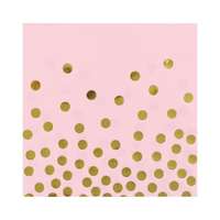 KORREKT WEB Gold Dots Pink, Pöttyös szalvéta 12 db-os 33x33 cm