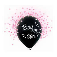 KORREKT WEB Fiú vagy Lány Pink Rózsaszín konfettivel töltött léggömb, lufi 4 db-os 12 inch (30 cm)