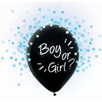 KORREKT WEB Boy or Girl, Kék konfettivel töltött léggömb, lufi 4 db-os 12 inch (30 cm)