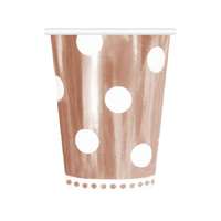 KORREKT WEB Rose Gold B&C Polka Dots papír pohár 6 db-os 266 ml