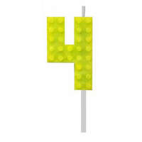 KORREKT WEB Építőkocka 4-es Yellow Blocks tortagyertya, számgyertya