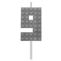 KORREKT WEB Építőkocka 9-es Grey Blocks tortagyertya, számgyertya