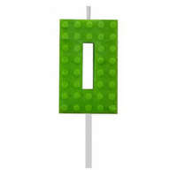 KORREKT WEB Építőkocka 0-ás Green Blocks tortagyertya, számgyertya
