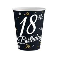 KORREKT WEB Happy Birthday 18 B&C papír pohár 6 db-os 200 ml