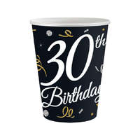 KORREKT WEB Happy Birthday 30 B&C papír pohár 6 db-os 200 ml