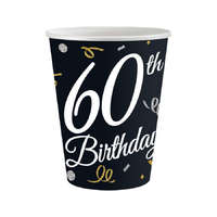 KORREKT WEB Happy Birthday 60 B&C papír pohár 6 db-os 200 ml