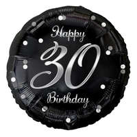 KORREKT WEB Happy Birthday 30 B&C Silver fólia lufi 36 cm