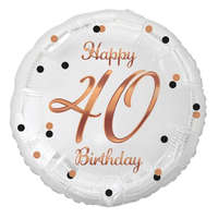 KORREKT WEB Happy Birthday 40 B&C White fólia lufi 36 cm