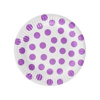 KORREKT WEB Pöttyös Lavender Polka Dots papírtányér 6 db-os 18 cm