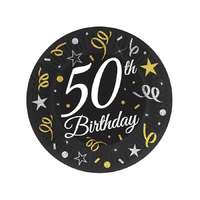 KORREKT WEB Happy Birthday 50 B&C papírtányér 6 db-os 18 cm
