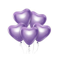 KORREKT WEB Szív Platinum Light Purple léggömb, lufi 6 db-os 12 inch (30 cm)