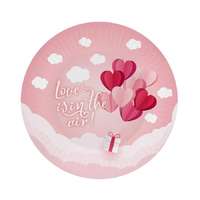 KORREKT WEB Szerelem Love Is In The Air Pink papírtányér 6 db-os 18 cm