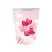 KORREKT WEB Szerelem Love Is In The Air Pink papír pohár 6 db-os 250 ml